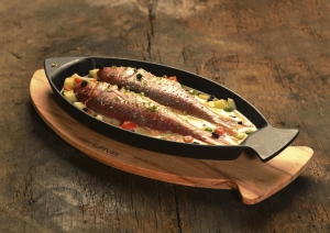 Блюдо для рыбы + деревянная подставка